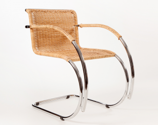 Mies van der Rohe Cantilever Chair MR20 Rattan Wickerwork 