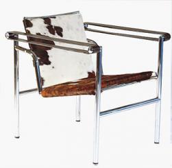 Le Corbusier Stuhl LC1 Pony Fell Ponyfell schwarz / weiß