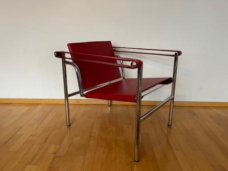 Le Corbusier Stuhl LC1 Kernleder  rot. Reduziert. Kurzfristig verfügbar 
