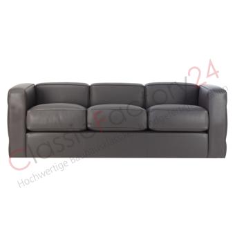 Le Corbusier three-Seat Sofa LC2 chusion fullset HIGH CLASS Leather | light gray 7732