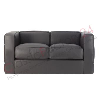 Le Corbusier Two-Seat Sofa LC2 HIGH CLASS Leather | light gray 7732