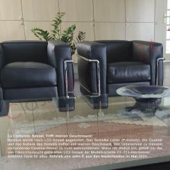Le Corbusier Sessel LC2 PREMIUM Leder | Schwarz 9300